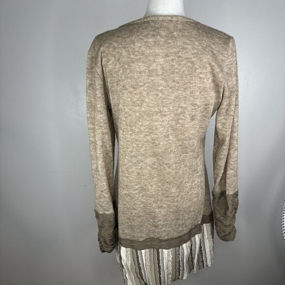 Scared Threads Tunic Sweater Sz M Crochet Boho Cottage Core Lagenlook Artsy - Picture 9 of 10